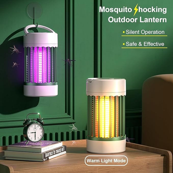 Bug Zapper Indoor, Mosquito Repellent Outdoor Patio Rechargeable Hangable Mosquito Killer Lamp - Portable UV Insect Gnat Trap for Outdoor/Indoor, Insect Trap for Camping,Home