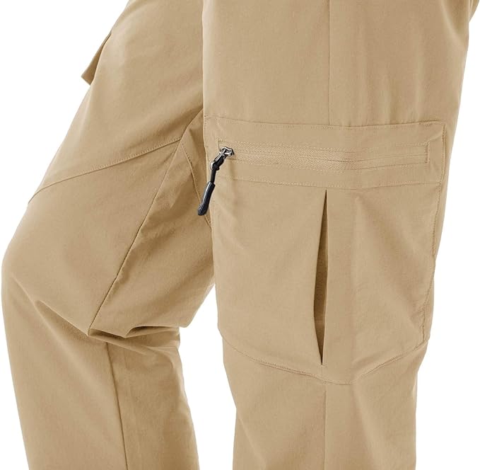 Rdruko Women's Hiking Cargo Pants Water-Resistant Quick Dry UPF 50+ Travel Camping Work Pants Zipper Pockets