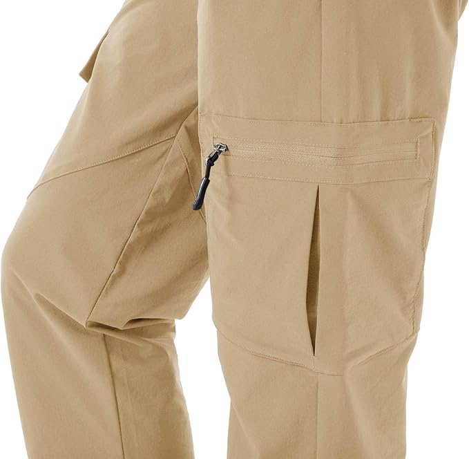 Rdruko Women's Hiking Cargo Pants Water-Resistant Quick Dry UPF 50+ Travel Camping Work Pants Zipper Pockets