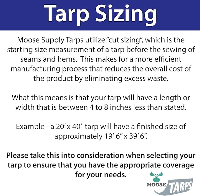 10' x 40' Waterproof Tarp, Medium Duty Reversible Blue/Silver, Multipurpose Indoor and Outdoor Tarps for Tents, Wood Cover, Furniture, Car, Boat, Pool, Tear Resistant, Blue