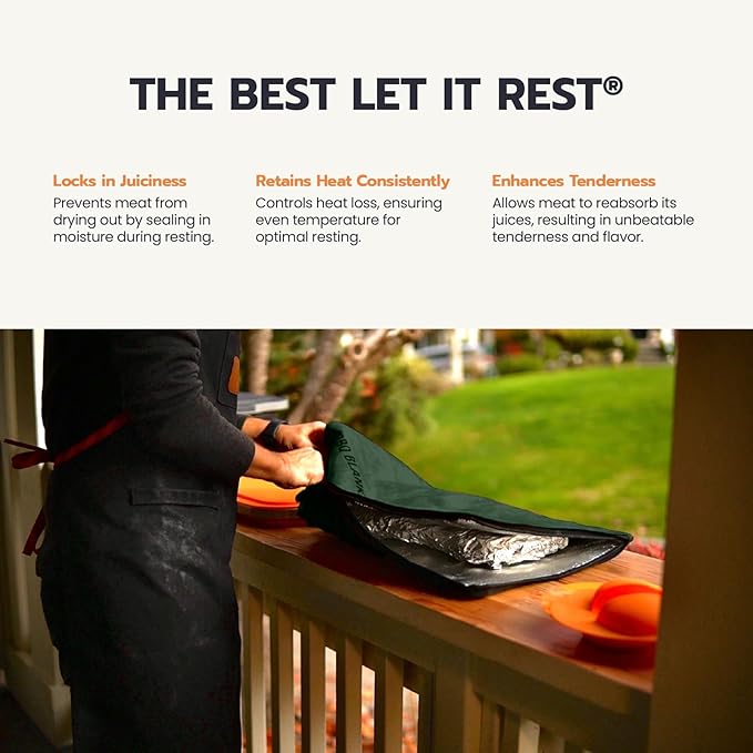 Rest EZ BBQ Blanket® - Insulated Meat Resting Bag for Moisture Retention and Tender BBQ - Heavy-Duty with Wide Mouth Design for Briskets, Pork Shoulders, Steaks