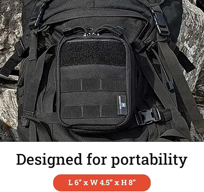 EPG Tactical EDC Organizer, Molle Utility Pouch - First Aid Black Backpack Organizer, Small, Modular Survival Bag