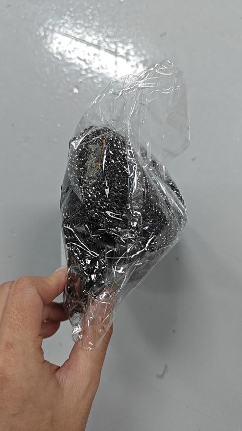 Stainless Steel Wool Scrubber with 2 Replacement Pads - Clean Metal Pans, Pots, Grills & More