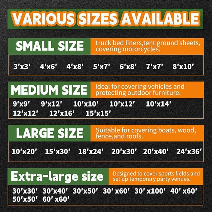 RAINDEWAY Tarps Heavy Duty Waterproof 24x36 Feet,10Mil Thick Multipurpose Large Tarp Cover with Metal Grommets and Reinforced Edges,Silver/Brown Tarp