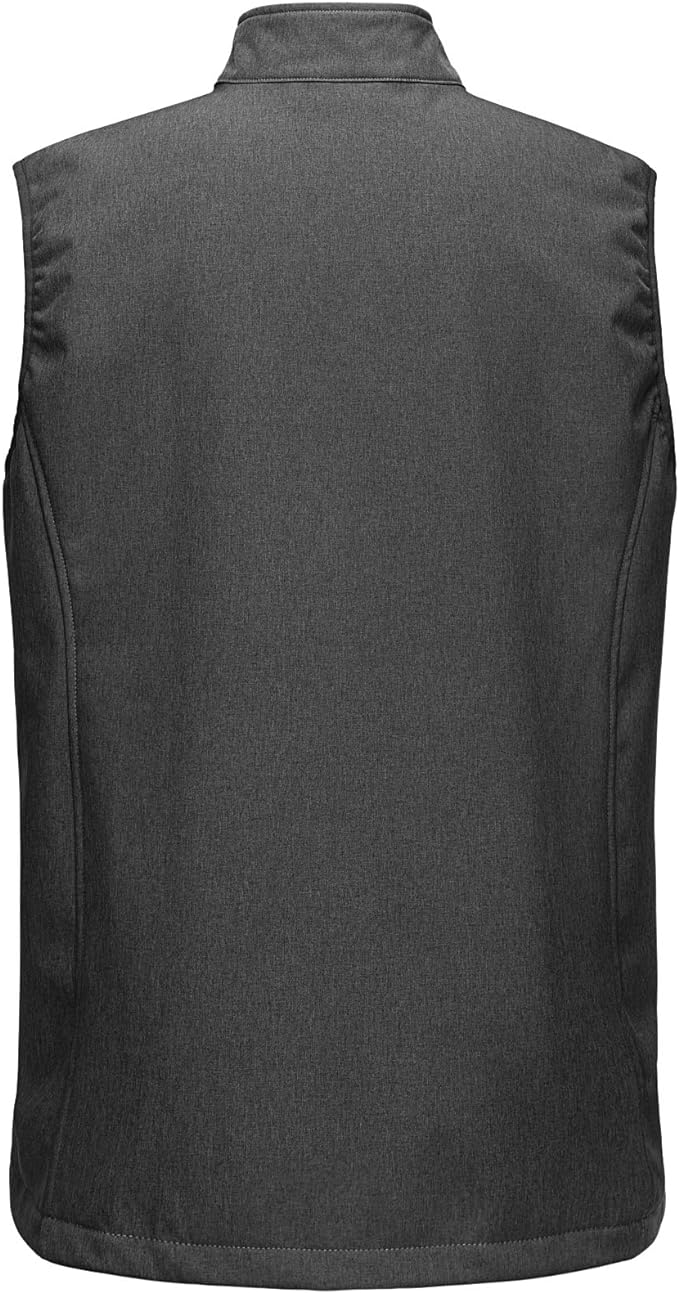 Outdoor Ventures Men's Running Vest Outerwear, Lightweight Windproof Fleece-Lined Softshell Sleeveless Jacket for Golf