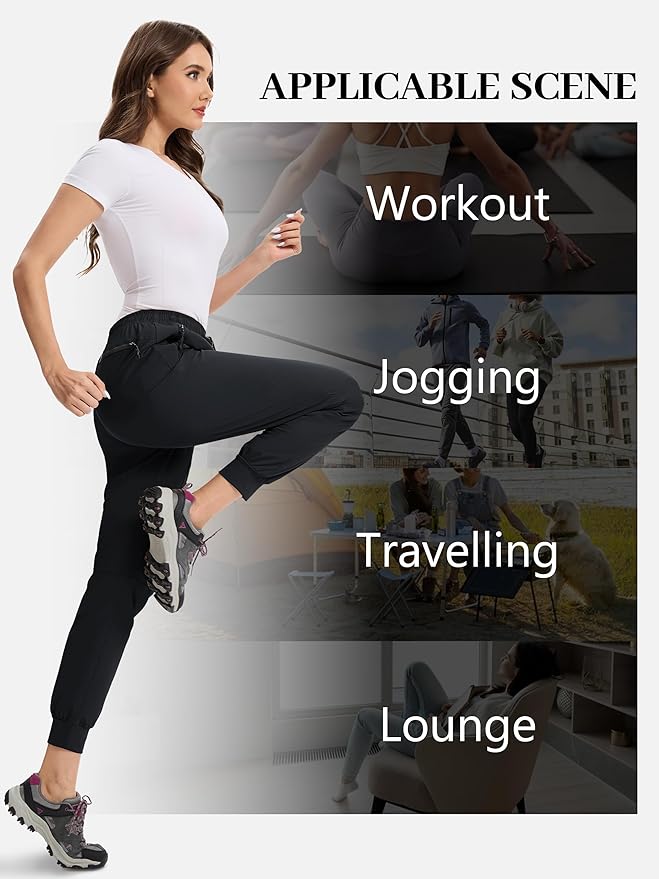 Womens Tall Hiking Pants 30/32/34 Inseam Lightweight Joggers Quick Dry 4 Pockets Travel Athletic Cargo UPF50+