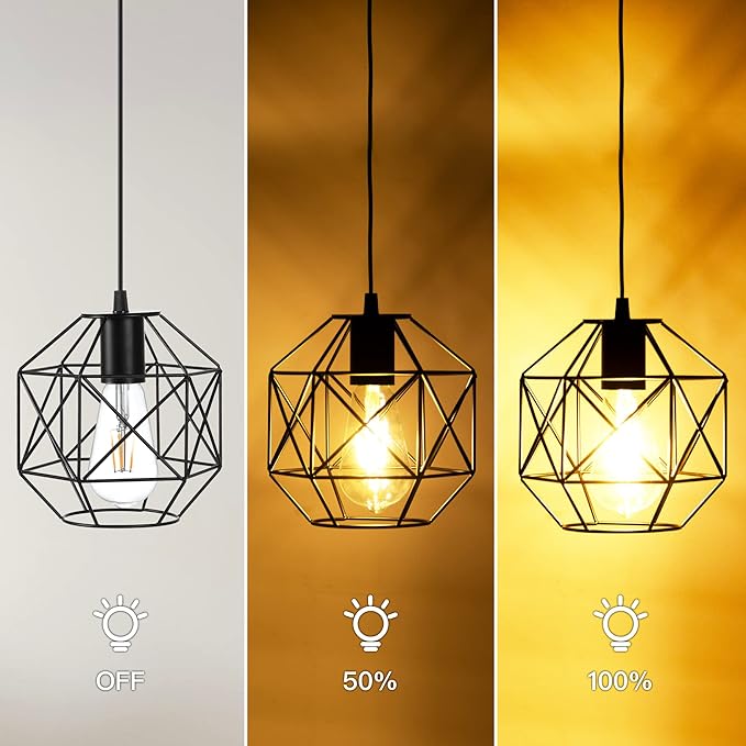MEIHONG Solar Pendant Lights Outdoor, Waterproof Metal Solar Hanging Lights, Gazebo Lights, Indoor/Outdoor Lights with Pull Cord for Home Shed Barn Garage Storage
