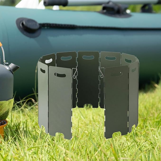 Camping Burner Windscreen Wind Blocker with Carrying Bag Folding Cooker Wind Screen Burner Windshield for Camping Backpacking