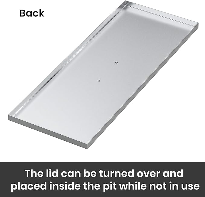 Stanbroil Fire Pit Burner Pan Cover 33" x 13", Fits 30 x10 Inches Drop-in Burner Pan, Stainless Steel
