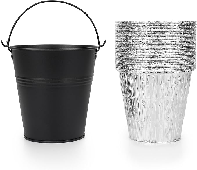 Stanbroil Grill Grease Bucket and 20-Pack Bucket Liners for Traeger 20/22/34 Series, Pit Boss Camp Chef, Oklahoma Joe Rec Tec, Z Grill, Black