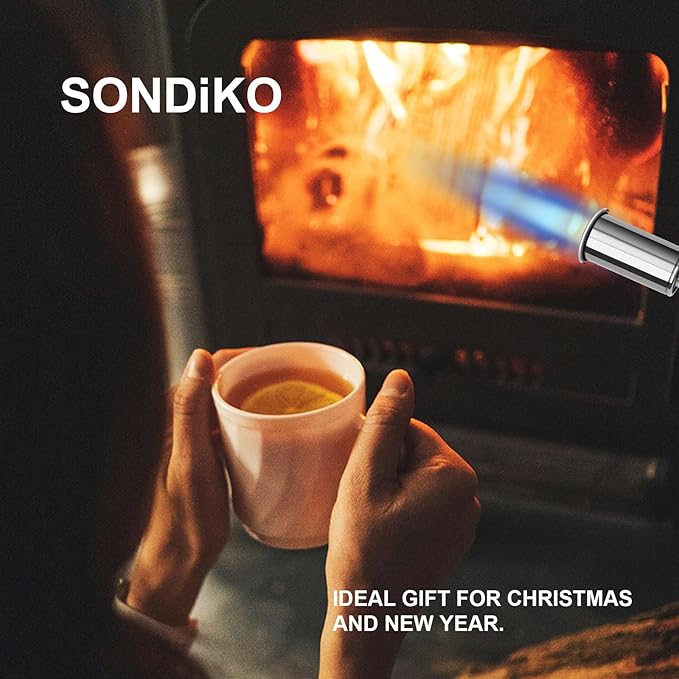 Sondiko Powerful Propane Torch Head with Igniter, Soldering Equipment Power Tools, Adjustable Blow Torch, Cooking Torch, Searing Torch for Steaks, Welding and BBQ, Black(Propane Tank Not Included)