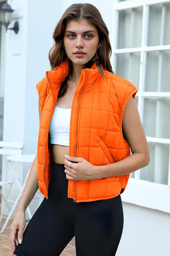 Zeagoo Womens Puffer Vest Ladies Sleeveless Zip Up Outerwear Warm Puffer Lightweight Down all Winter Jackets Coats 2025