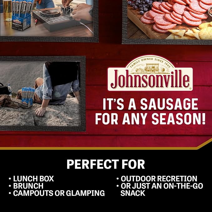 Johnsonville Summer Sausage Snack Sticks - Dairy Free, Gluten Free Protein Snacks, Jerky Snack Packs - Beef, 1 oz., 24-Pack