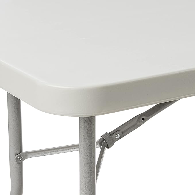 Office Star Resin Multipurpose Rectangle Folding Table for Indoor or Outdoor Use, 6 Feet Light Gray