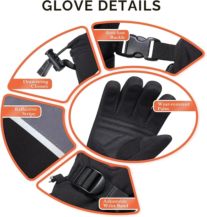 SAVIOR HEAT Heated Gloves for Men Women, 7.4v 2200mah Electric Rechargeable Battery Thick Warming Thermal Glove for Outdoor Skiing Motorcycle Hunting Hiking Camping Walking Dogs