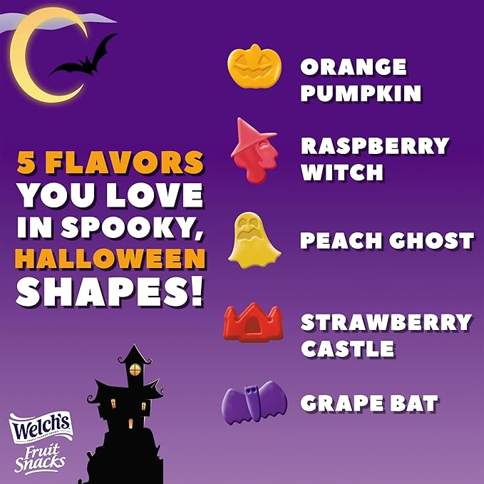 Welch’s Fruit Snacks Mixed Fruit Halloween & Juicefuls Monster Splash Variety Pack, Great for Trick or Treating, 0.5oz (Pack of 70ct)