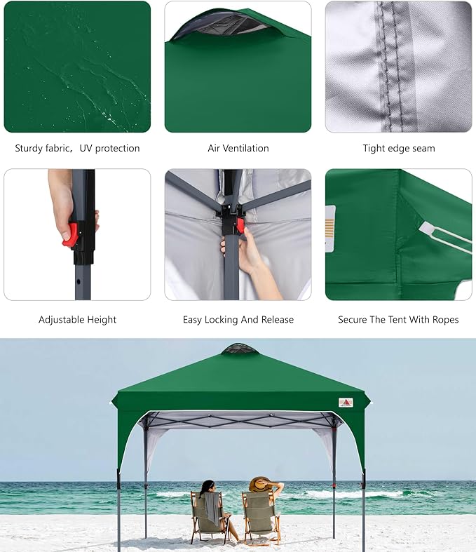 ABCCANOPY Outdoor Pop up Canopy Tent 10x10 Camping Sun Shelter-Series, Forest Green