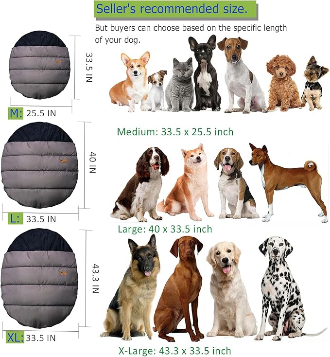 Camping Dog Sleeping Bed, Waterproof Packable Dog Cat Sleeping Bag, Durable Travel Bed for Pet with Storage Bag for Indoor/Outdoor