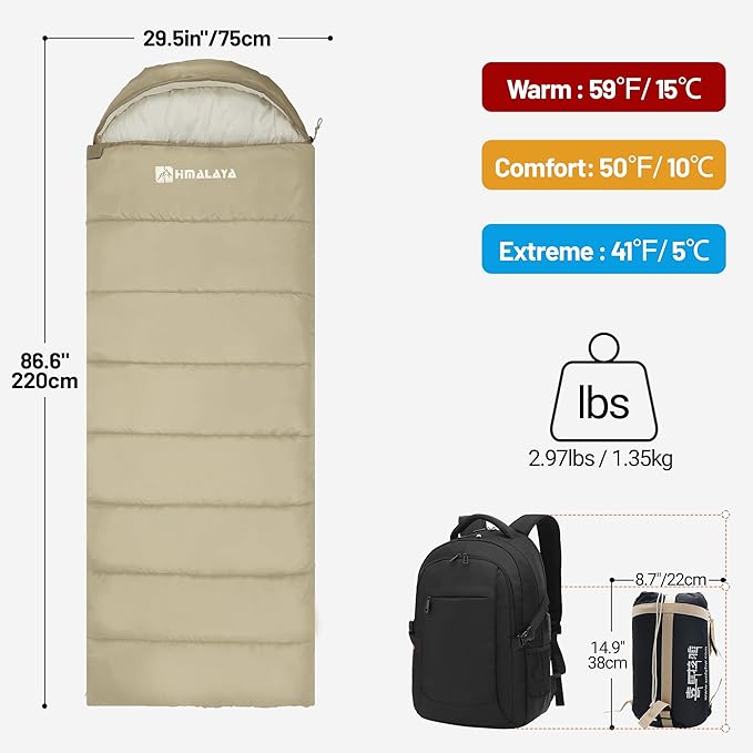 Backpacking Sleeping Bags for Adults, Unzip to Blanket, Waterproof, Lightweight, Camping, Portable Sleeping Bags Outdoor Travel Hiking