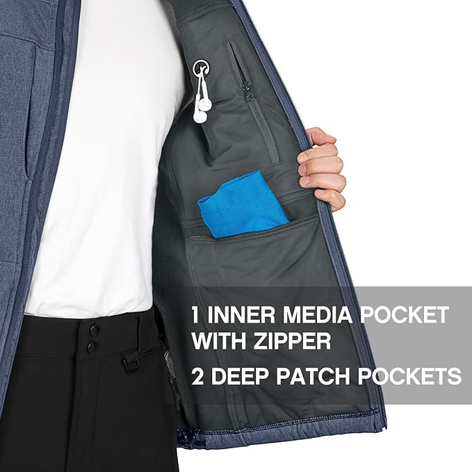 Outdoor Ventures Men's Running Vest Outerwear, Lightweight Windproof Fleece-Lined Softshell Sleeveless Jacket for Golf