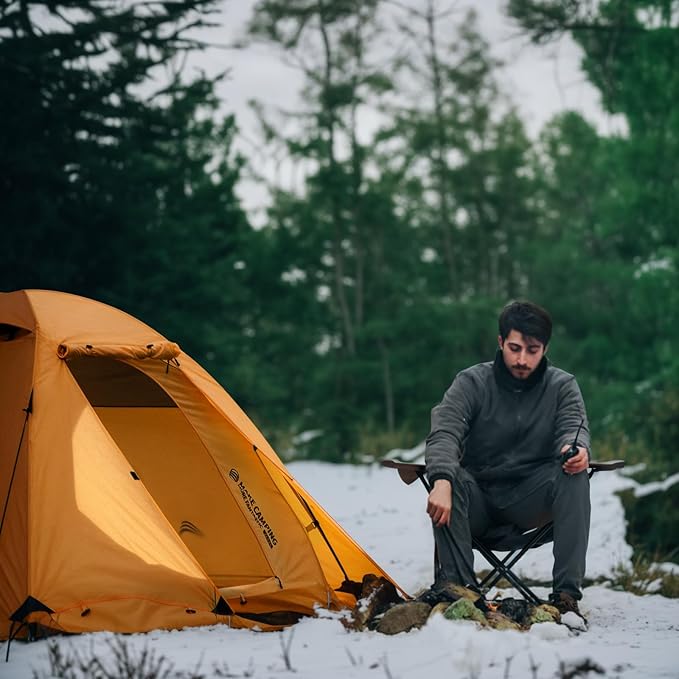 BISINNA 4 Season Tent for Backpacking Winter Tents 2 Person Lightweight Cold Weather Tents Waterproof Double Layer All Season Tent Aluminum Alloy Poles Easy Set Up for Camping, Hiking, Outdoor