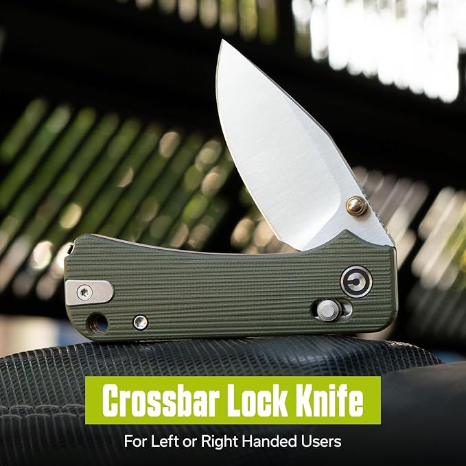 CIVIVI Small Pocket Knife for EDC, Baby Banter 2 - TG Crossbar Lock folding Knife with 2.34" 14C28N Blade Two-toned G10 Handle, Titanium Thumb Stud Opener C24074-1