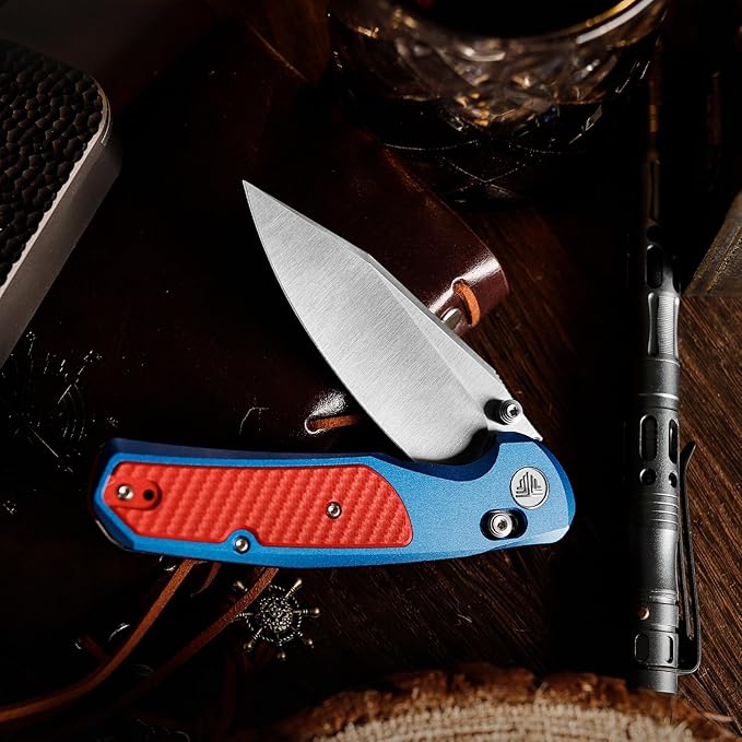 Axis Knives,3.34” Folding Knife for Men, EDC Pocket Knife with Clip,14C28N Steel Blade, Thumb Stud ,Aluminium & G10 Handle. Hiking Camping Tool,Hornet-08L