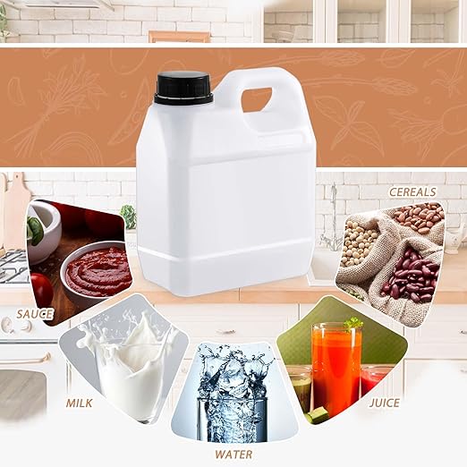 12 Pcs 32 oz Plastic Jug with Lids Square Empty Storage Containers HDPE Carboy Plastic Jar Containers for Water Beverage Oil Liquids (Translucent Color)