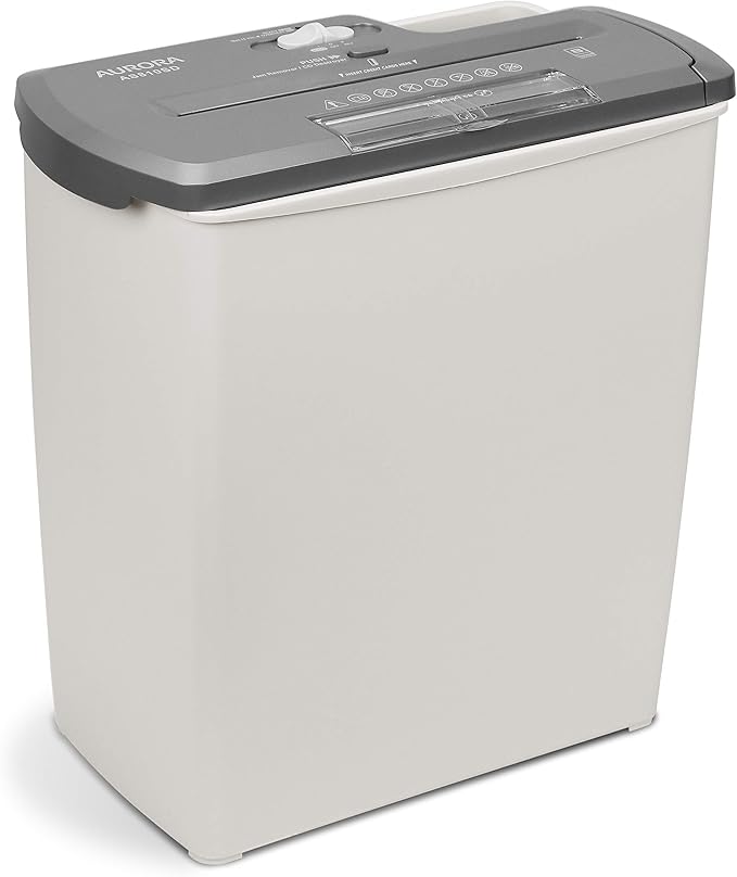 Aurora AS810SD 8-Sheet Strip-Cut Paper, CD and Credit Card Shredder Basket