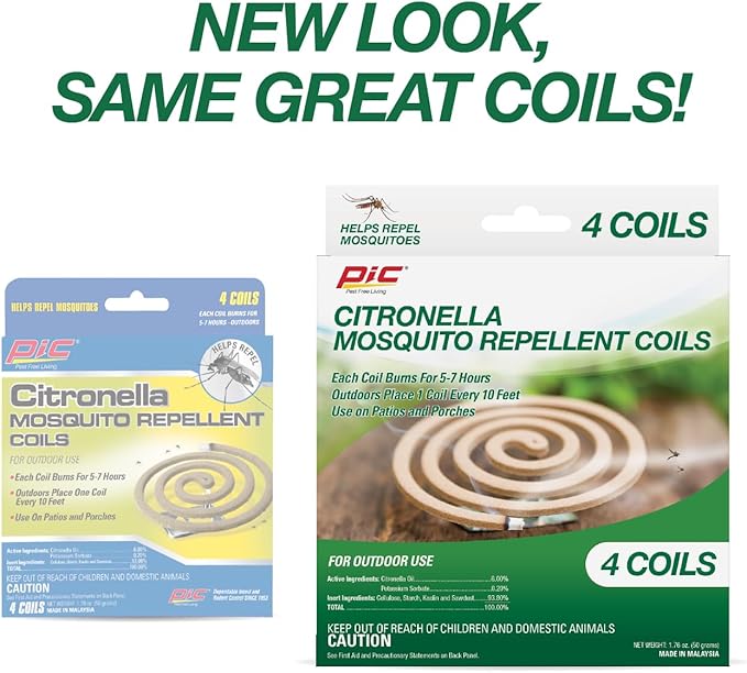 PIC CIT-Coil-4 Citronella Coils, 6-Pack (24 Total Coils)