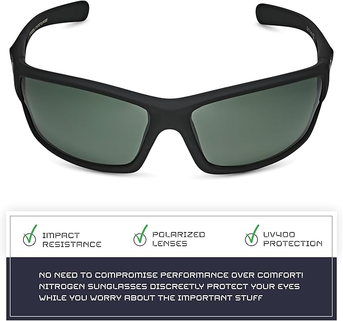 Nitrogen Polarized Wrap Around Sport Sunglasses for Men Women UV400 Driving Fishing Running Sun Glasses