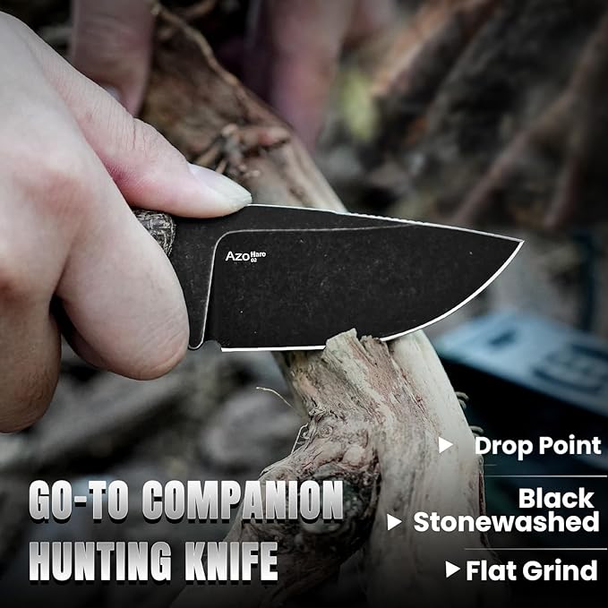 Kizer Hare Fixed Blade Knife with Sheath, 3.14" D2 Steel Blade EDC Hunting Knife with Burlap Micarta and Black G10 Handle, Small Survival Knives, Outdoor Camping Knives for Men Women 1077M3