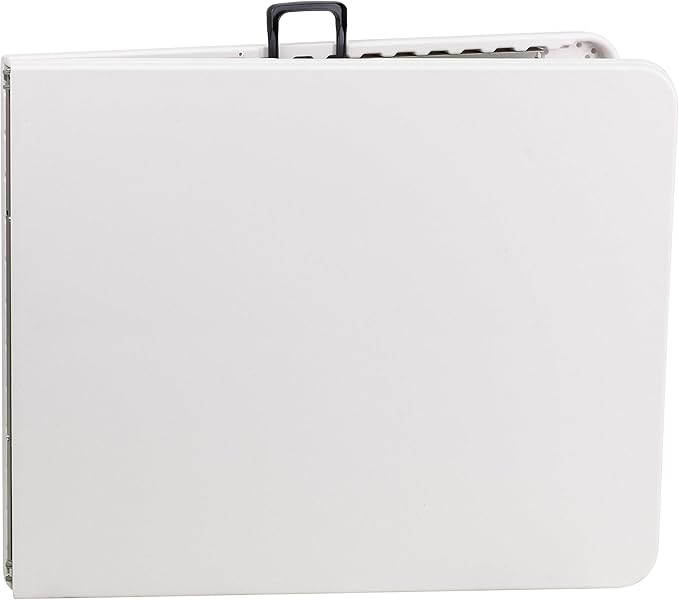 Flash Furniture Elon 6' Rectangular Plastic Folding Event Table with Carrying Handle, Bi-Fold Banquet Table for Indoor/Outdoor Events, White