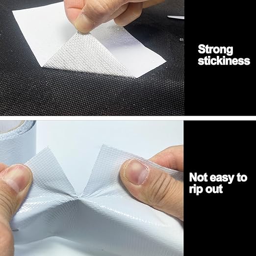 Waterproof Repair Tape for Awning, 5IN x 20FT Outdoor Canvas Tarp Repair Tape, Tent, Boat Covers, Canopy, Sail Tape, Tear Repair Patch Kit, Heavy Duty UVproof, White
