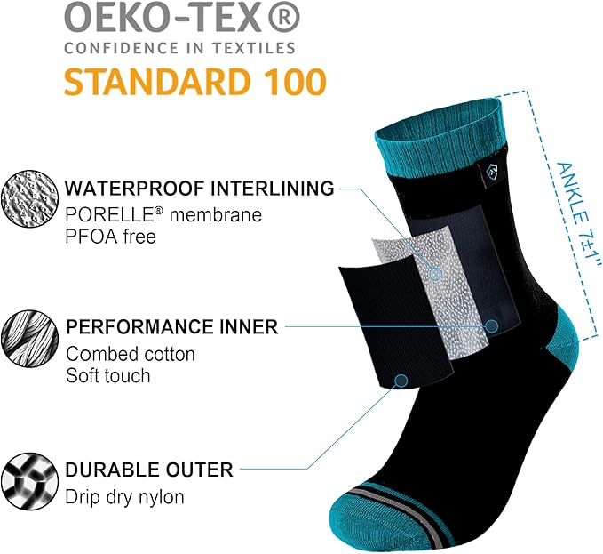 DexShell Waterproof Socks for Men & Women, Ultralite for Hiking Walking Outdoor Activities in Cold Wet Weather, Unisex Ankle