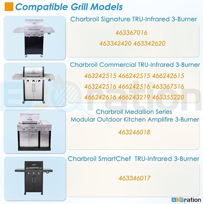17" Griddle Insert Parts for Charbroil TRU Infrared 3 Burner 463242516 466242515 466242516 466242615 466242616 463355220 463342420 Grill Griddle Insert for Charbroil Grill Replacement Parts
