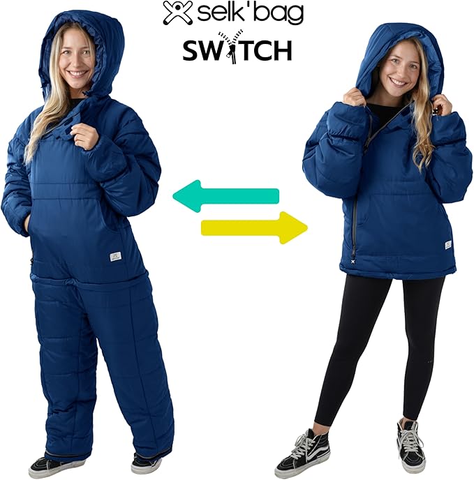 Selk'bag SWYTCH Lite Wearable Sleeping Bag & Jacket | 2-in-1, Lightweight, Eco-Friendly, 40°F for Camping & Travel