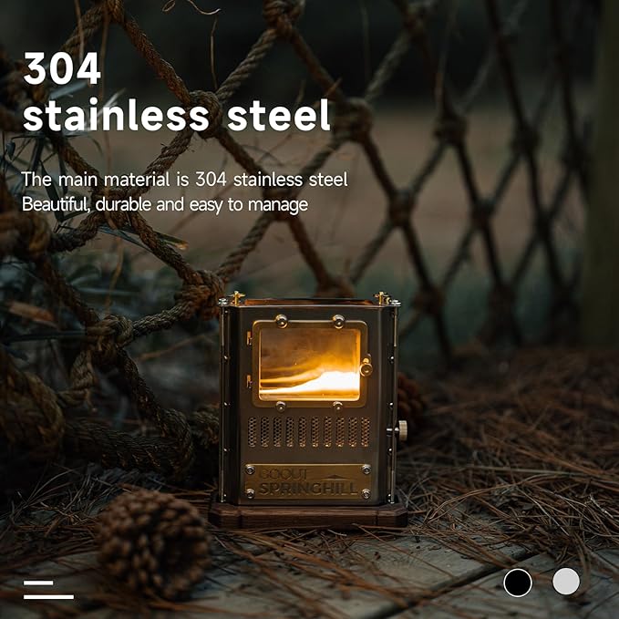 Camping Oil Lamp Portable Stove Hanging Kerosene Lantern for Outdoor Lighting Warming Silver