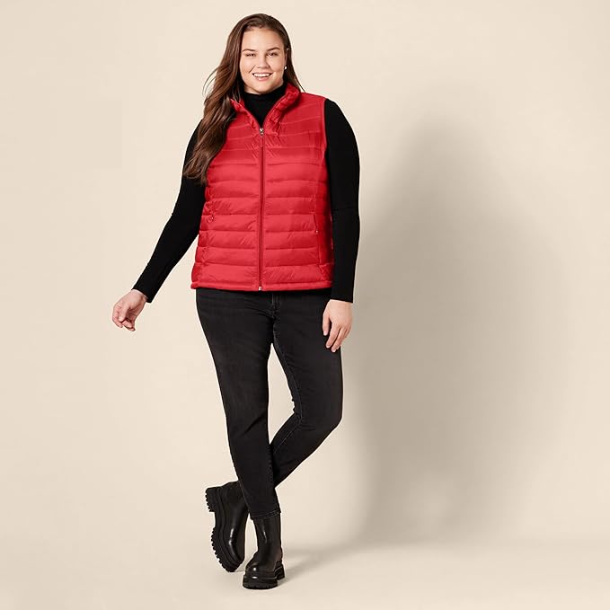 Amazon Essentials Women's Lightweight Water-Resistant Packable Puffer Vest