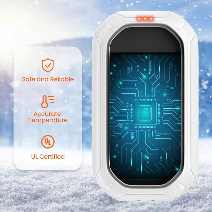 2 Pack Hand Warmers Rechargeable, 2025 New Portable Magnetic Electric with 12hrs Warmth, Double-Sided Heating Pocket Size for Outdoors, Camping - Winter Gifts for Women Men