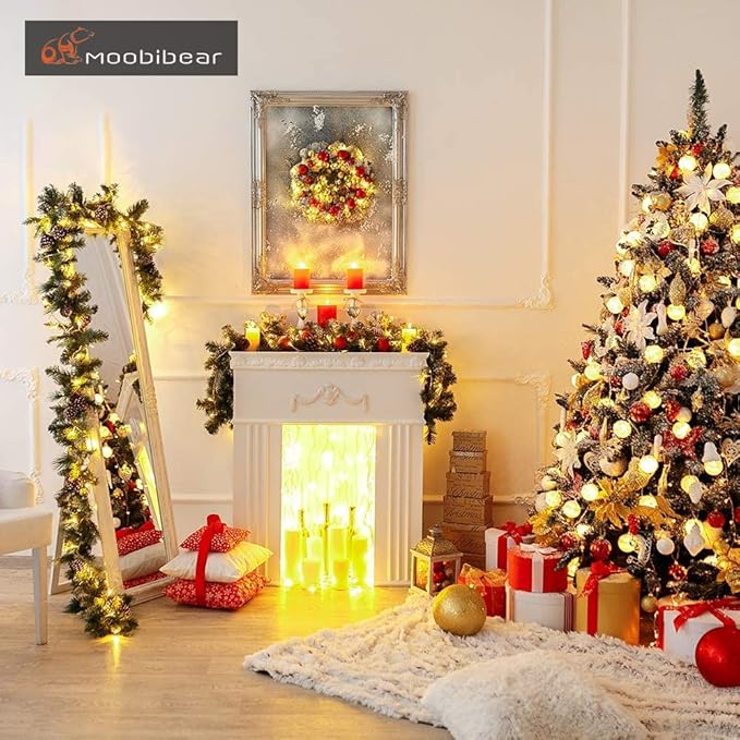 Moobibear LED Decorative Fairy String Lights 66ft 200 LEDs Dimmable Outdoor/Indoor Starry String Lights, Warm White Copper Lights with Remote Control for Garden Room Patio Party Valentines Day Decor