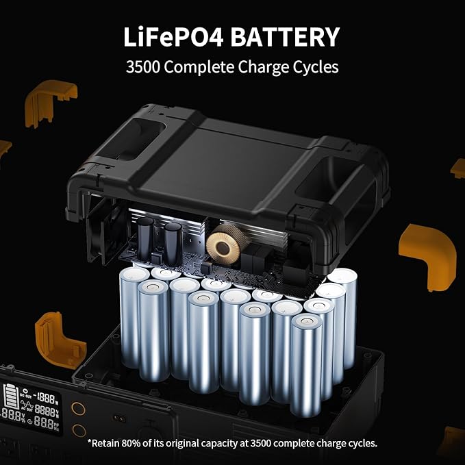 PECRON Portable Power Station E2400LFP with 4x200W Solar Panels, 2048Wh Solar Generator, 2400W LiFePO4 Battery Backup Expandable to 8192Wh, Fast Charging Power Station for Emergencies, Camping, RV