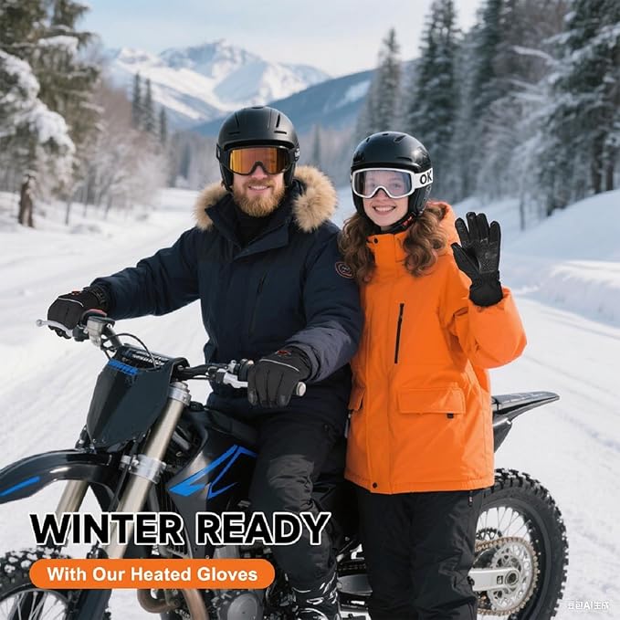 Heated Gloves, 5V 6000mAh Rechargeable Heated Gloves for Men Women, Waterproof & Upgrade Non-Slip Electric Heating Glove for Motorcycling, Hunting, Skiing, Outdoor Work