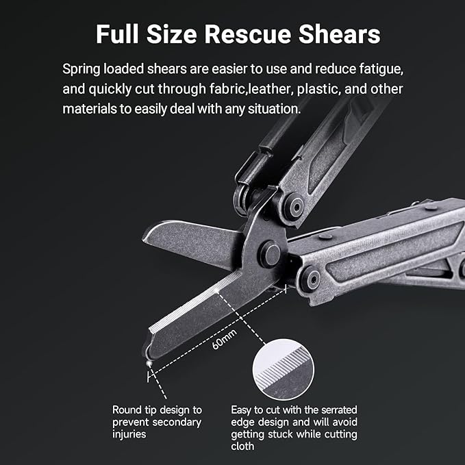 PIONEER 14-IN-1 Multi-tools Heavy Duty Multi tool Set with Scissor Needle Nose Pliers Trauma Shears Pocket Clip Multi-tool for Emergency First Responders