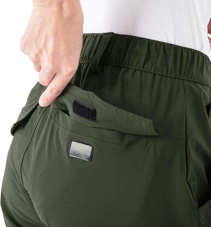 Rdruko Women's Hiking Cargo Pants Water-Resistant Quick Dry UPF 50+ Travel Camping Work Pants Zipper Pockets
