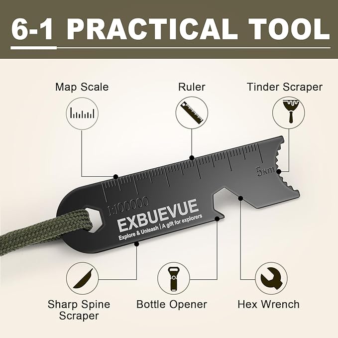 Fire Starter, 4'' Ferro Rod Outdoor Survival Tools Flint and Steel with Stricker, Survival Paracord for Bushcraft, Camping, Hiking Kits