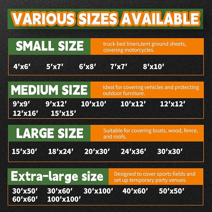 Tarps 8x10 Feet (2 Pack) - 5.5 Mil, Multipurpose Waterproof Poly Tarp Cover with Metal Grommets and Reinforced Edges, Silver/Blue Tarp by RAINDEWAY