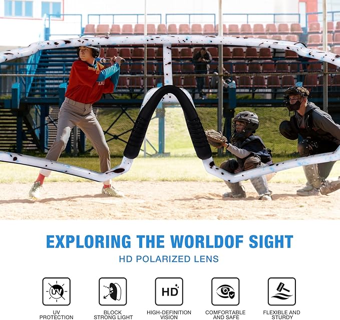 RIVBOS Youth Baseball Sunglasses for Kids(Boys&Girls) Polarized UV Protection Cycling Glasses RYS008