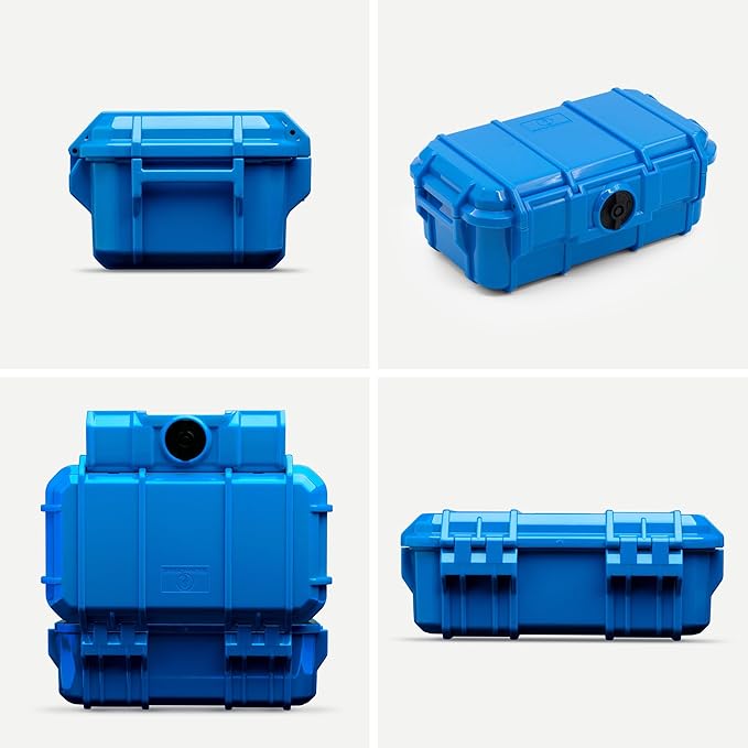 Evergreen 57 Waterproof Dry Box Protective Case - Travel Safe/Mil Spec/USA Made - for Cameras, Phones, Ammo Can, Camping, Hiking, Boating, Water Sports, Knives, & Survival (Blue)