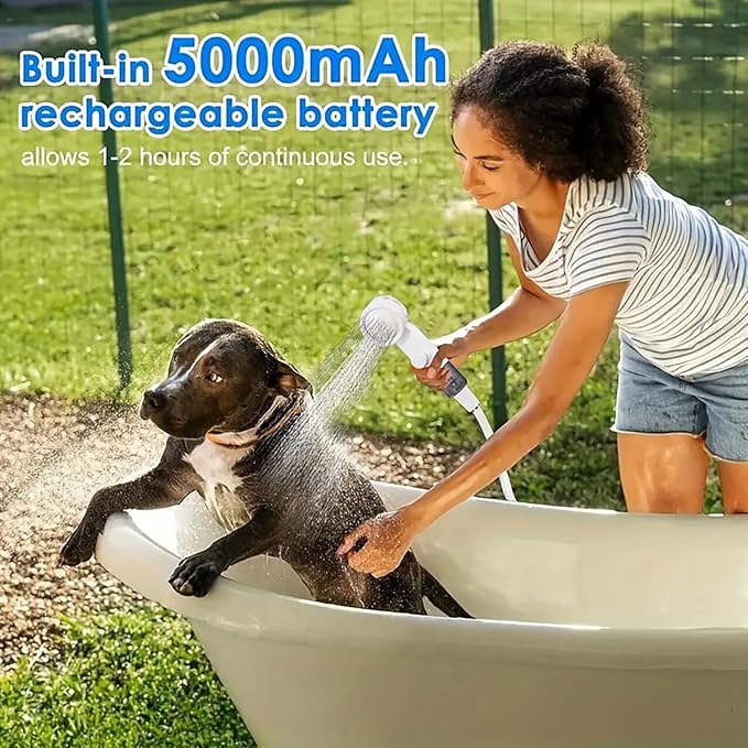 Portable Camping Shower Pump - Electric Outdoor Shower w/ 78 Inch Hose, Rechargeable & Waterproof for Beach, Hiking, RV | Ducha Portatil